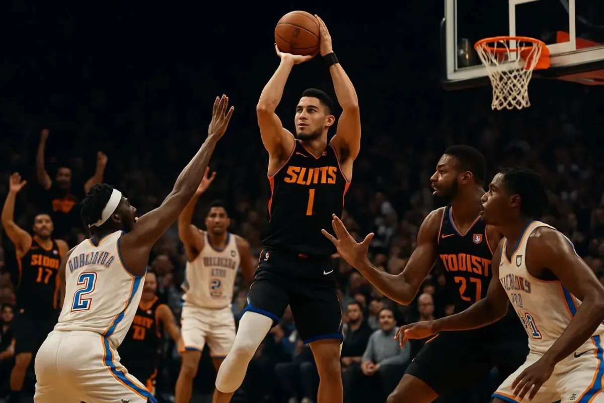 NBA – Devin Booker offre une victoire spectaculaire aux Phoenix Suns face au Thunder d’Oklahoma City au buzzer, tandis que Rudy Gobert impose sa loi contre Alex Sarr